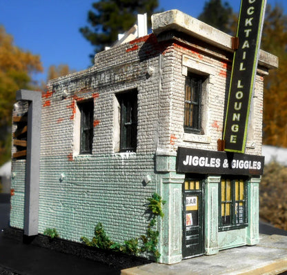 Downtown Deco (1086) • Jiggles & Giggles • Cast-Hydrocal Kit • HO Scale