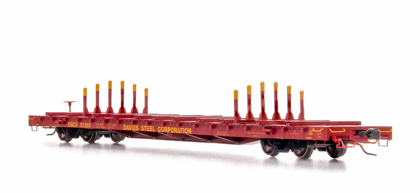 Home Shops ScaleTrains BSC Finger Rack Flatcar (DSCX 51260) | Davies Steel #51260 | HO Scale