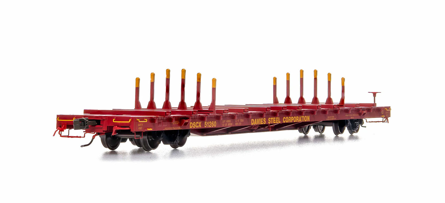 Home Shops ScaleTrains BSC Finger Rack Flatcar (DSCX 51260) | Davies Steel #51260 | HO Scale