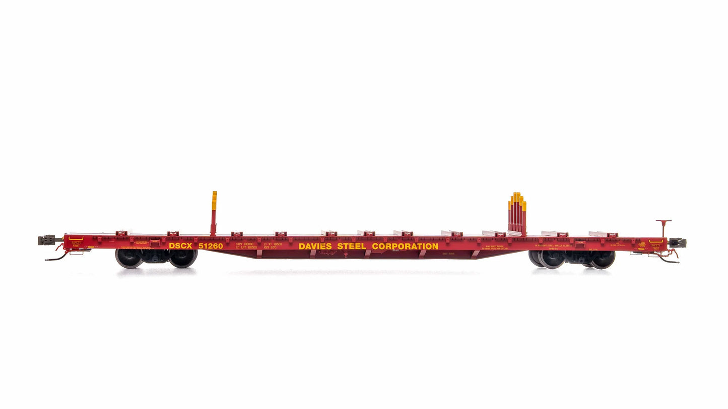 Home Shops ScaleTrains BSC Finger Rack Flatcar (DSCX 51260) | Davies Steel #51260 | HO Scale