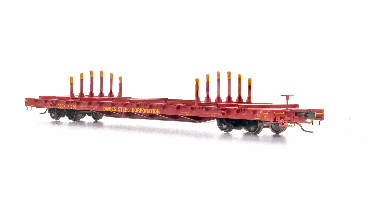 Home Shops ScaleTrains BSC Finger Rack Flatcar (DSCX 51260) | Davies Steel #51260 | HO Scale