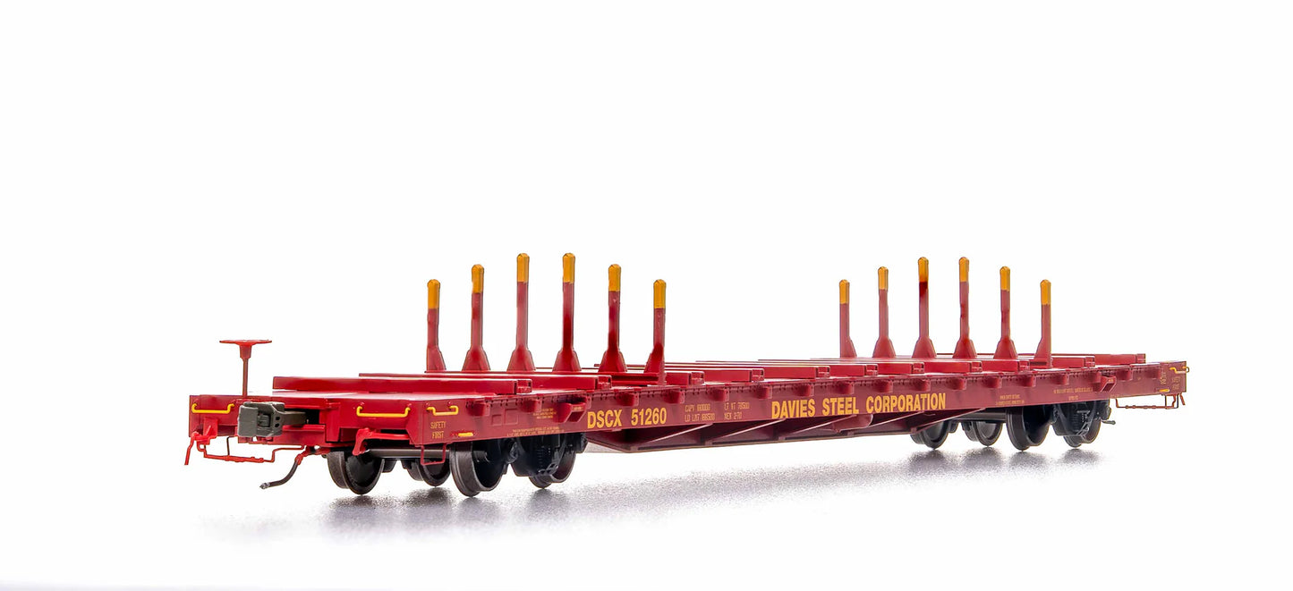 Home Shops ScaleTrains BSC Finger Rack Flatcar (DSCX 51260) | Davies Steel #51260 | HO Scale
