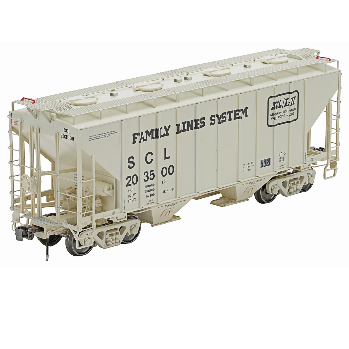 Class One Model Works FC01022 PS 3000CD Two-Bay Hopper Family Lines Seaboard Coast Line #203500 HO Scale