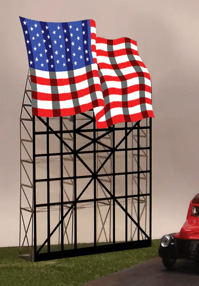Miller Engineering (1-4071) • Light Works USA • Animated Neon Series • Large Flag • Kit • HO / O Scale