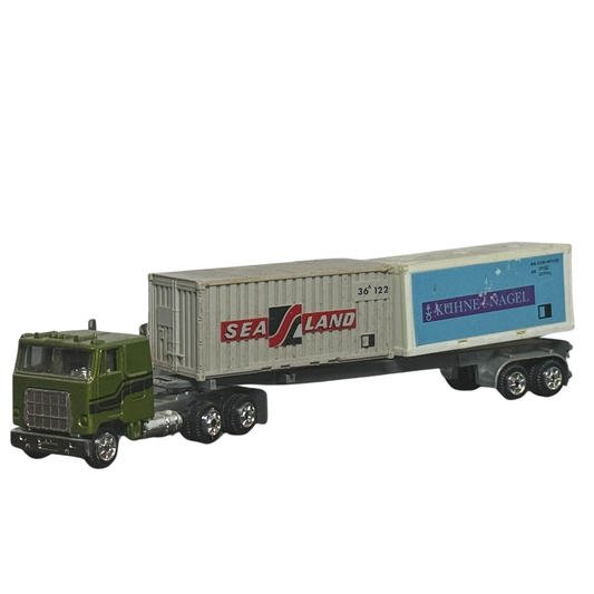 Unknown Brand Cab Over Truck with Two Containers 1/64 Scale (Pre-Owned)