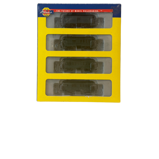 Athearn • Overton Passenger Set • Combine, Coach, Baggage, Business Car • Unlettered (Green) • N Scale (Pre-Owned)