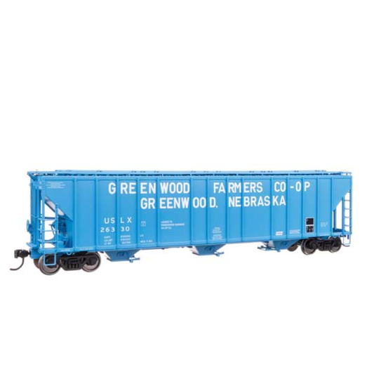 WalthersProto 920-106193 • 55' Evans 4780 Covered Hopper • Greenwood USLX #26344 • HO Scale