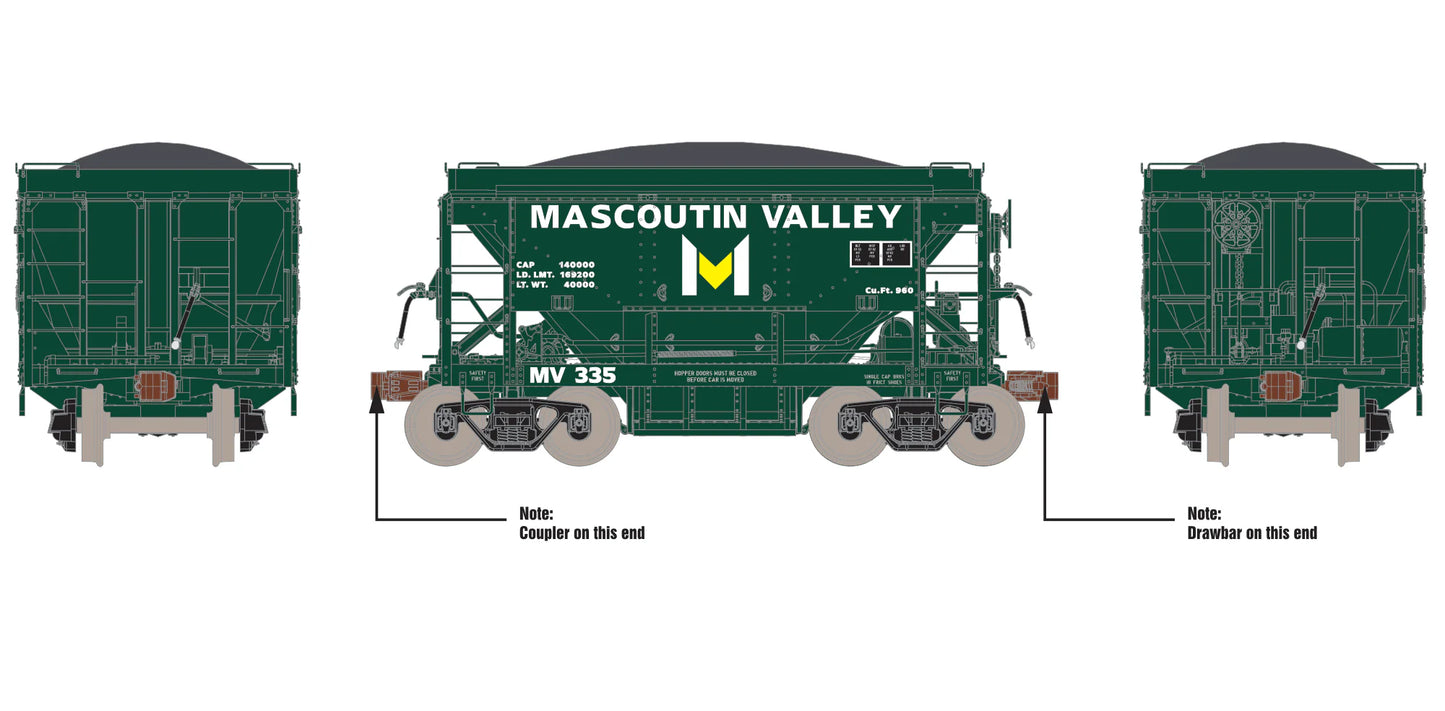 Fox Valley/Scale Trains (MV 335-354-379-393) • PSC 70-Ton Ore Car • Mascoutin Valley Mining • 4-Pack • Home Shops Collaboration • HO Scale