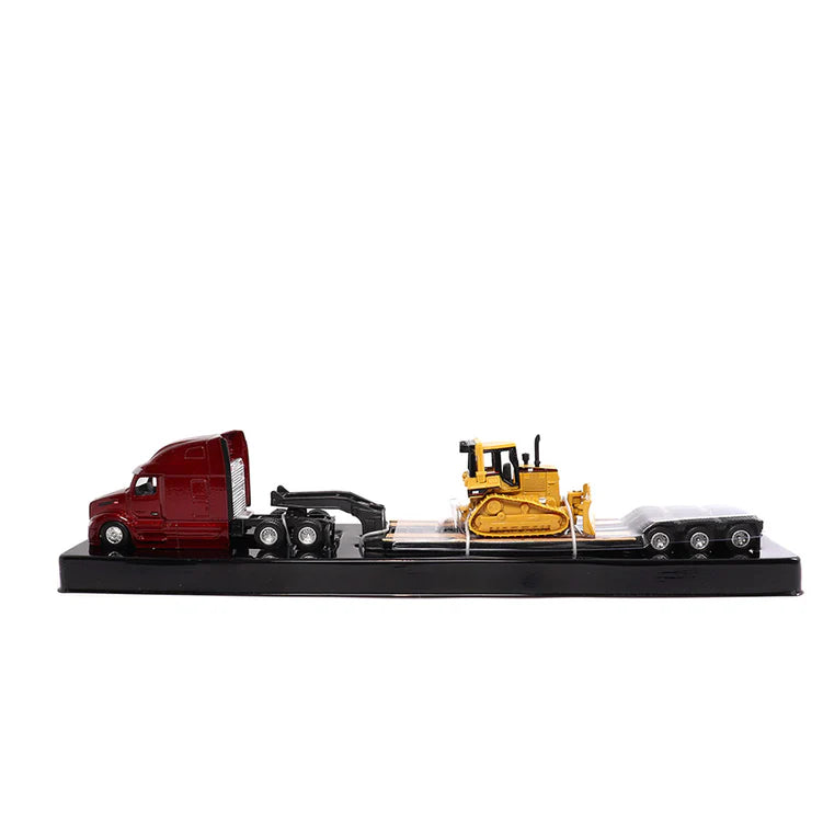Diecast Masters (84419) | Peterbilt Model 579 UltraLoft Tandem Tractor w/ Lowboy Trailer and CAT D5M Dozer | HO Scale