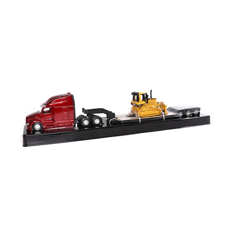 Diecast Masters (84419) | Peterbilt Model 579 UltraLoft Tandem Tractor w/ Lowboy Trailer and CAT D5M Dozer | HO Scale