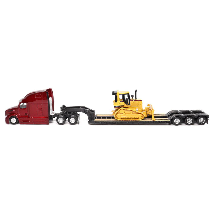 Diecast Masters (84419) | Peterbilt Model 579 UltraLoft Tandem Tractor w/ Lowboy Trailer and CAT D5M Dozer | HO Scale