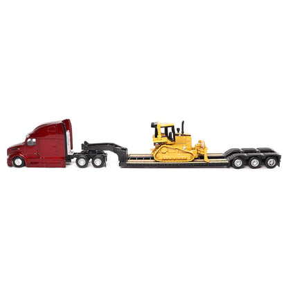 Diecast Masters (84419) | Peterbilt Model 579 UltraLoft Tandem Tractor w/ Lowboy Trailer and CAT D5M Dozer | HO Scale