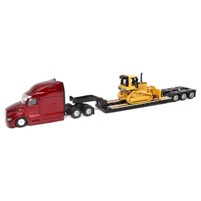 Diecast Masters (84419) | Peterbilt Model 579 UltraLoft Tandem Tractor w/ Lowboy Trailer and CAT D5M Dozer | HO Scale