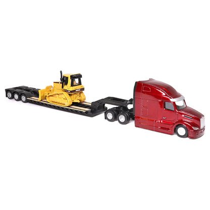 Diecast Masters (84419) | Peterbilt Model 579 UltraLoft Tandem Tractor w/ Lowboy Trailer and CAT D5M Dozer | HO Scale