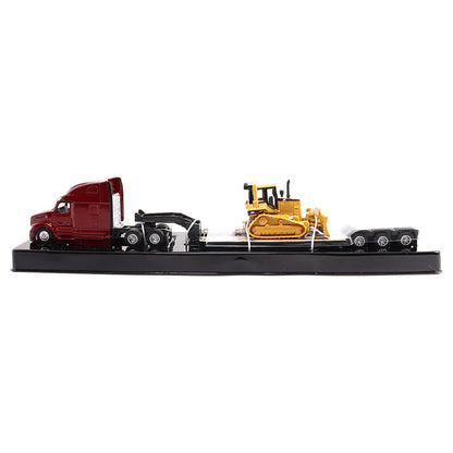 Diecast Masters (84419) | Peterbilt Model 579 UltraLoft Tandem Tractor w/ Lowboy Trailer and CAT D5M Dozer | HO Scale