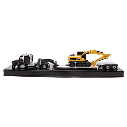 Diecast Masters (84420) | Kenworth T880s SBFS 40in-Sleeper Tandem Tractor w/ Lowboy Trailer and CAB 320D L Hydraulic Excavator | HO Scale