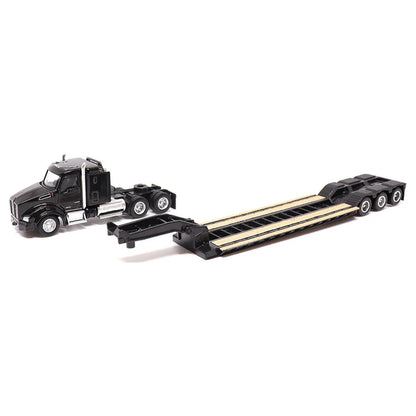 Diecast Masters (84420) | Kenworth T880s SBFS 40in-Sleeper Tandem Tractor w/ Lowboy Trailer and CAB 320D L Hydraulic Excavator | HO Scale