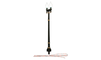 Woodland Scenics (5901) | Double Lamp Post | Just Plug Value Pack w/ Light Hub | Pkg of 12 | HO Scale