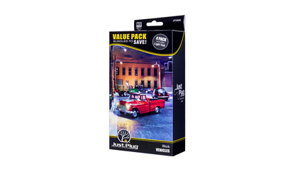 Woodland Scenics (5906) | Work Vehicle Value Pack w/ Light Hub | Just Plug(R) System | HO Scale