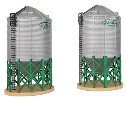 Imex Model Company (6147) | Sukup Grain Towers | 2-Pack, Large | Assembled | HO Scale