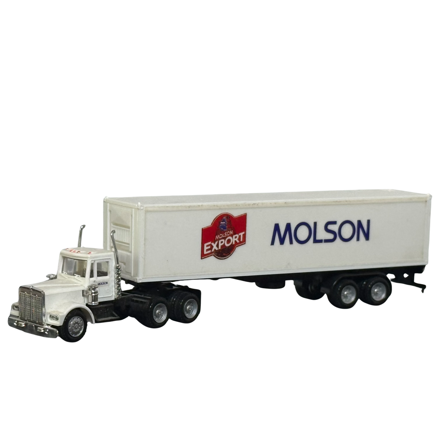 Unknown Brand White Semi Truck w/Molson Trailer HO Scale (Pre-Owned)