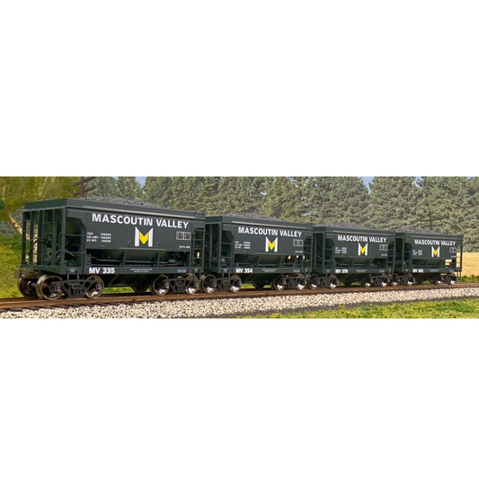 Fox Valley/Scale Trains (MV 335-354-379-393) • PSC 70-Ton Ore Car • Mascoutin Valley Mining • 4-Pack • Home Shops Collaboration • HO Scale