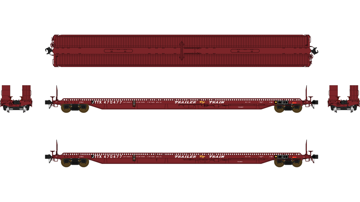 Class One Model Works (FC00831) F39 Flatcar 75' - Trailer Train - JTTX JTTX 470525 HO Scale