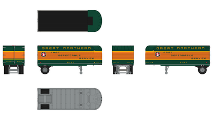Class One Model Works (TR00105) Fruehauf 26' Trailer - Great Northern Railway HO Scale