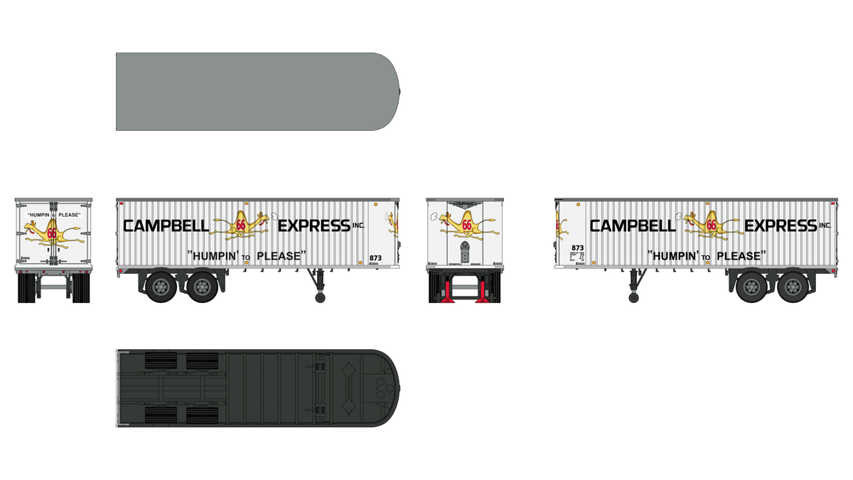 Class One Model Works (TR00207) Fruehauf 31' Trailer - Campbell 66 Express HO Scale