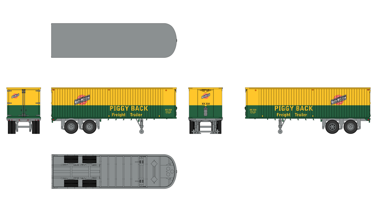 Class One Model Works (TR00200) Fruehauf 31' Trailer - Chicago Northwestern HO Scale