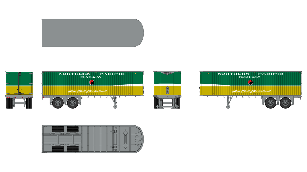 Class One Model Works (TR00205) Fruehauf 31' Trailer - Northern Pacific HO Scale
