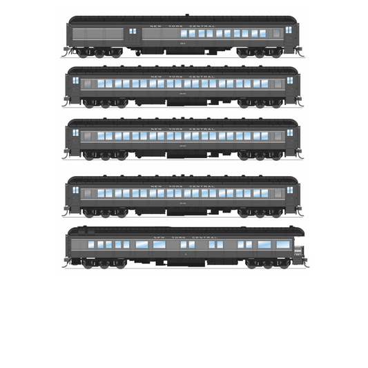 Broadway Limited Imports (9715) | Heavyweight 5-Car Passenger Set w/ Lights | New York Central #254, 1840, 1855, 1878, 3 | HO Scale