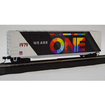 Value Trains Micro Trains Equipped ACF 50' 6" Boxcar - Union Pacific #1979 - We Are One Scheme - N Scale