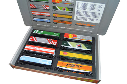 Value Trains Kadee Equipped ACF 50' 6" Boxcar Heritage Collectors Edition Set (10205) | BNSF 8 Car Heritage Set | HO Scale
