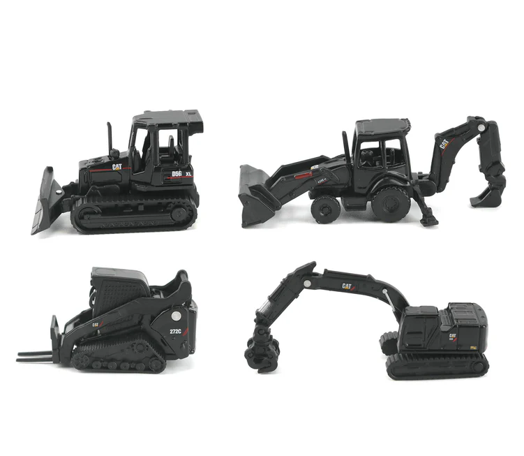 Diecast Masters CAT Micro Constructor Series | Special Edition Black Series | Pack B | 4 Pack