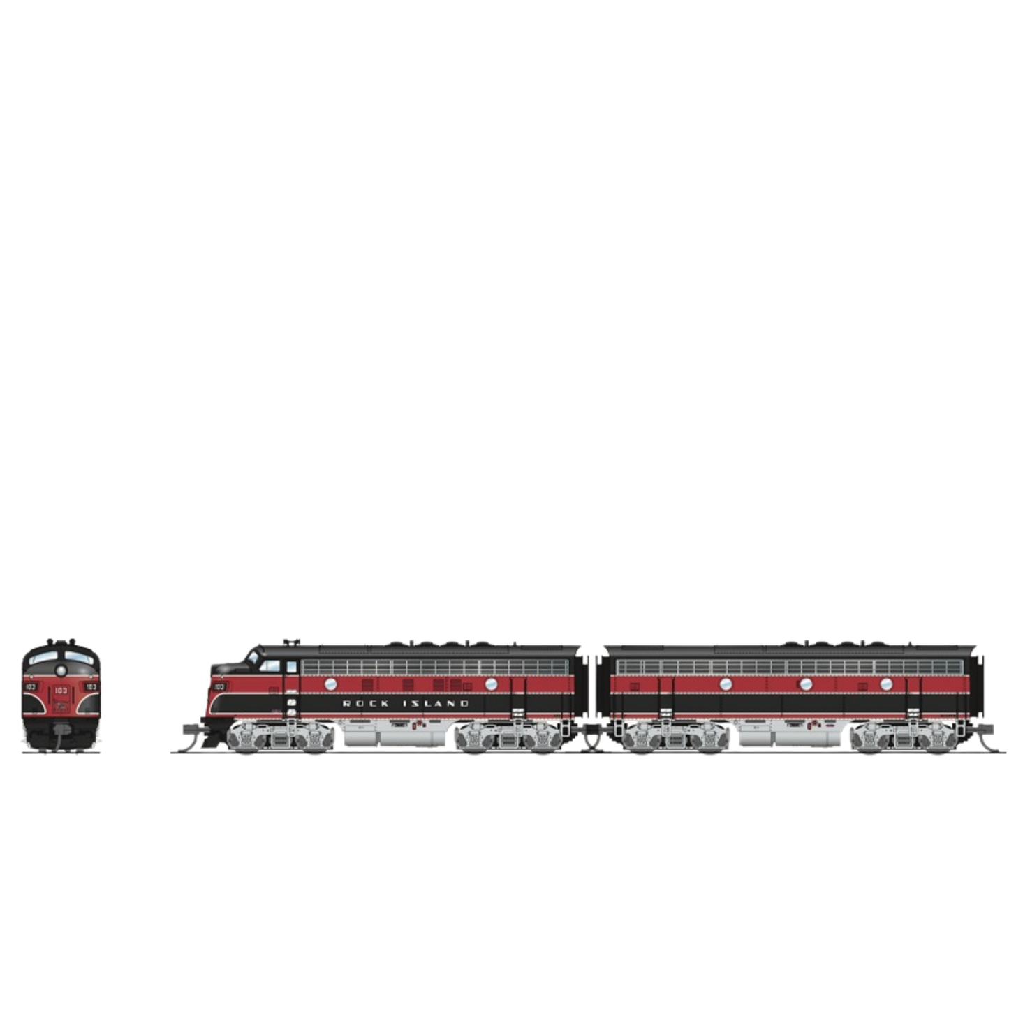 Pre-Owned Broadway Limited Imports 7753 EMD F7 A-B Diesel Locomotive Chicago Rock Island & Pacific (CRIP) #103/105B Paragon4 Sound N Scale