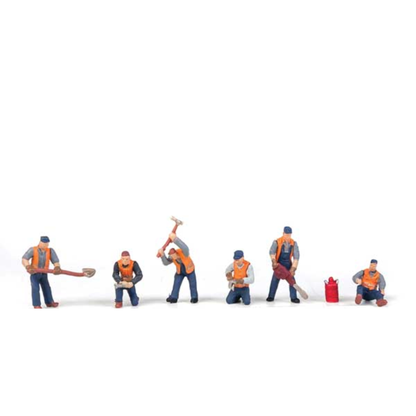 Walthers SceneMaster 949-6066 • Railroad Track Workers Set #1 • Pkg of 6 • HO Scale