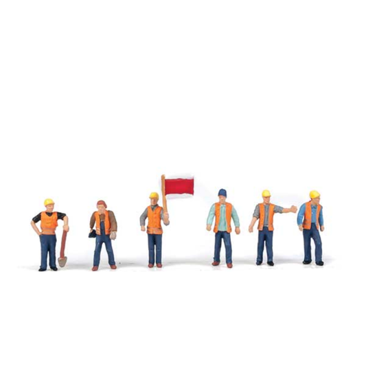Walthers SceneMaster 949-6067 • Railroad Track Workers Set #2 • Pkg of 6 • HO Scale