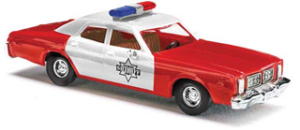 Busch Gmbh & Co Kg 1976 Dodge Monaco 4-Door Sedan, Sheriff, Assembled, HO Scale