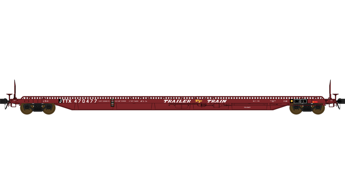 Class One Model Works (FC00829) F39 Flatcar 75' - Trailer Train - JTTX JTTX 470477 HO Scale