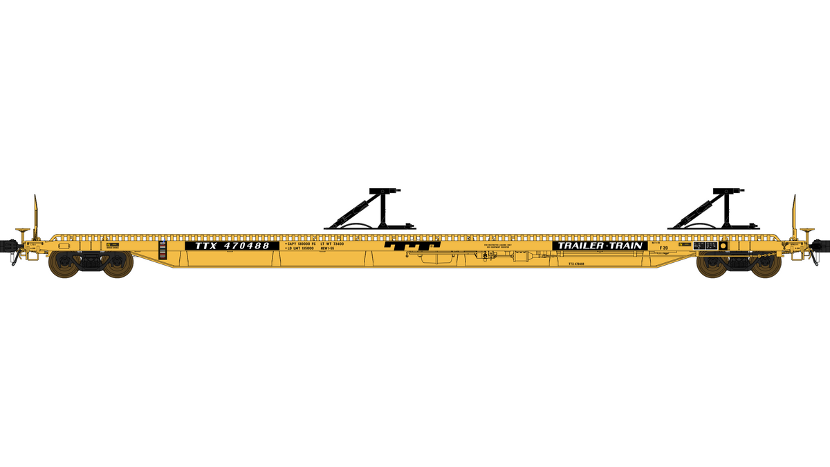 Class One Model Works (FC00833) F39 Flatcar 75' - Trailer Train - TTX - Late TTX 470488 HO Scale