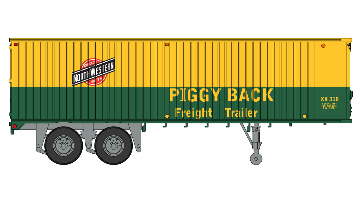 Class One Model Works (TR00200) Fruehauf 31' Trailer - Chicago Northwestern HO Scale