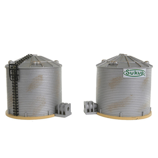 Imex Model Company (6145) | Sukup Grain Towers | 2-Pack, Medium | Assembled | HO Scale (Copy)