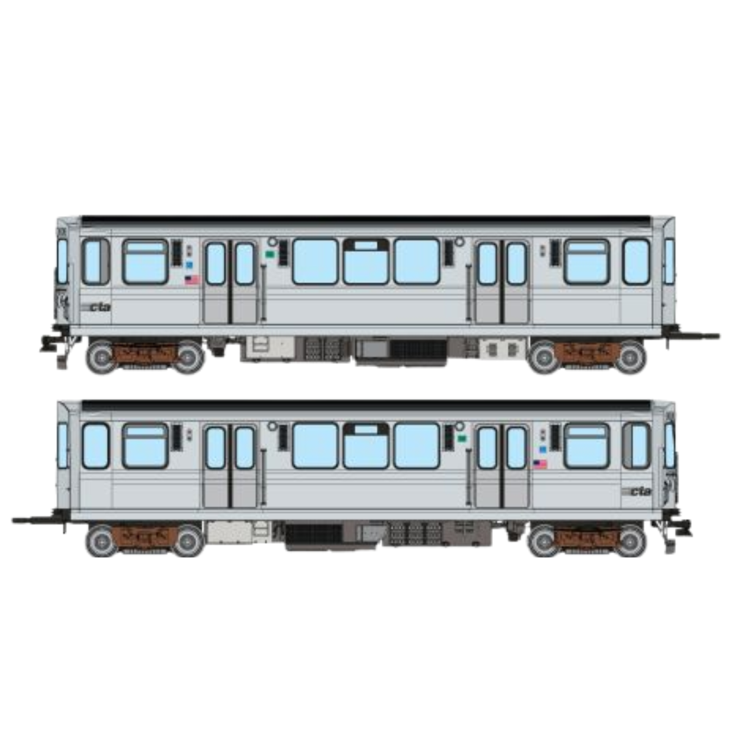 Rapido (208505) | CTA 2600 Budd Series 'L' Cars | 2-Car Pair | Chicago Transit Authority CTA #2781 & 2782 | Speedlines Logo | DCC/Sound | HO Scale [PRE-ORDER]
