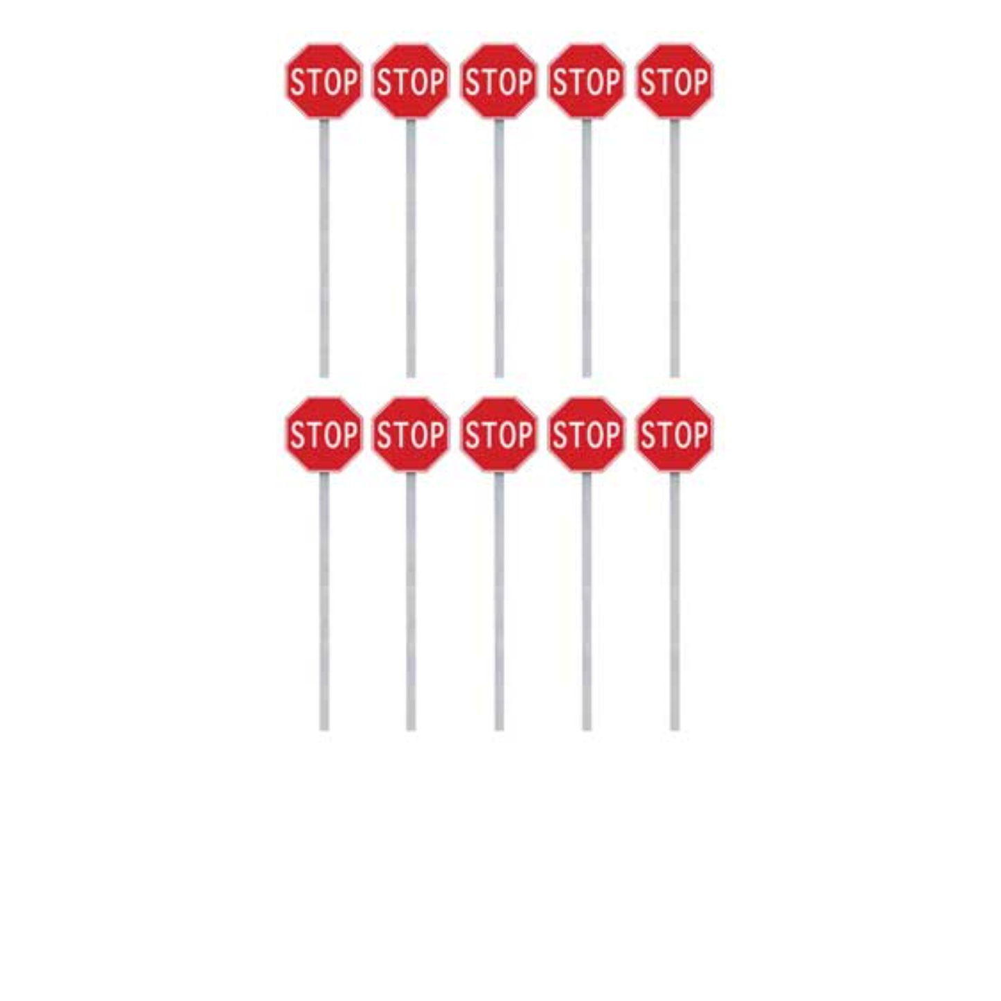 Walthers SceneMaster 949-4212 • Stop Signs • 1954-Present • Pkg of 10 • HO Scale