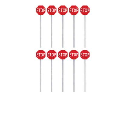 Walthers SceneMaster 949-4212 • Stop Signs • 1954-Present • Pkg of 10 • HO Scale