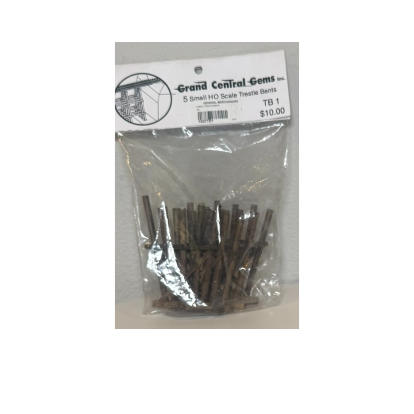 Grand Central Gems Small Trestle Bents 5-Pack Wood Construction HO Scale (NOS)
