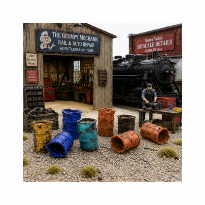 Sierra Valley HO Scale Details | Thrashed Out Barrels | Pkg of 10 | HO Scale