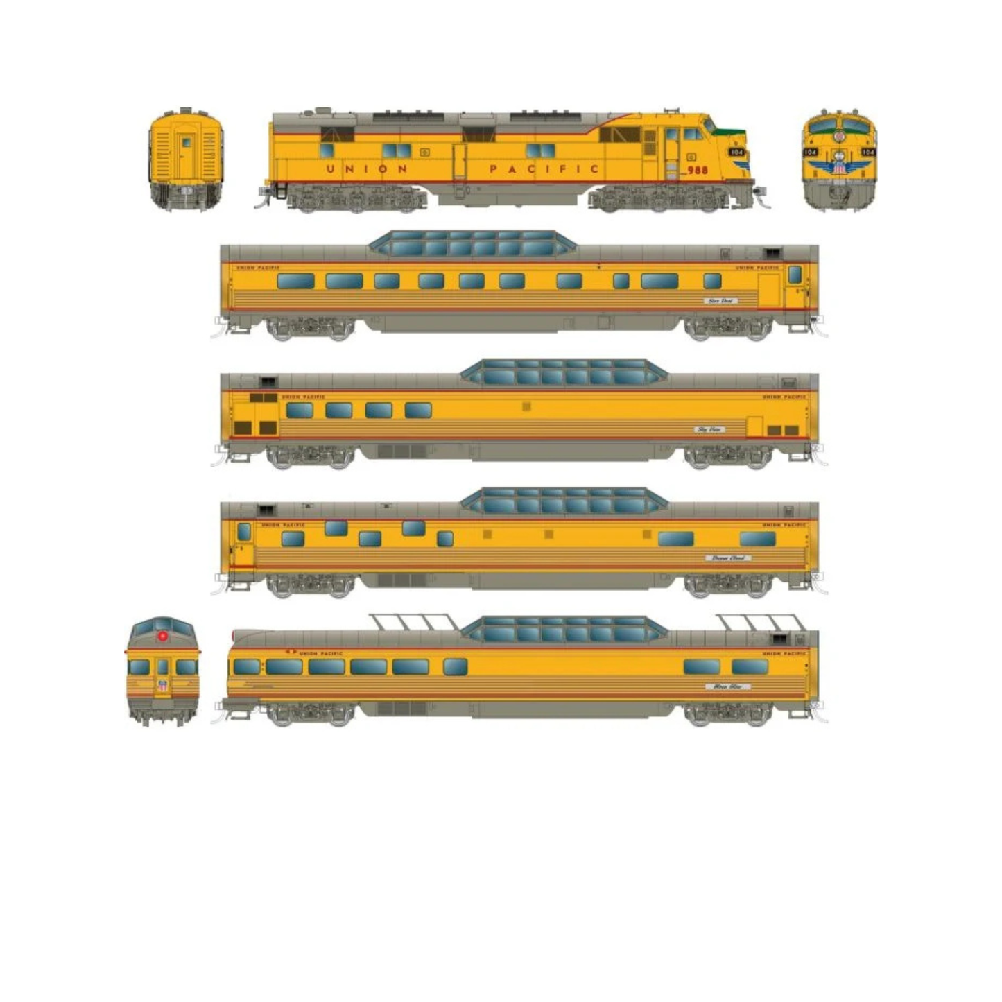 Rapido (210014) | EMD Train of Tomorrow Union Pacific Set | DC/DCC/Sound | HO Scale [PRE-ORDER]