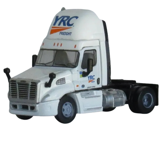 Trainworx (42590-08) | Freightliner Cascadia Raised Roof 2-Axle Semi Tractor | YRC Freight #8 | Assembled | N Scale
